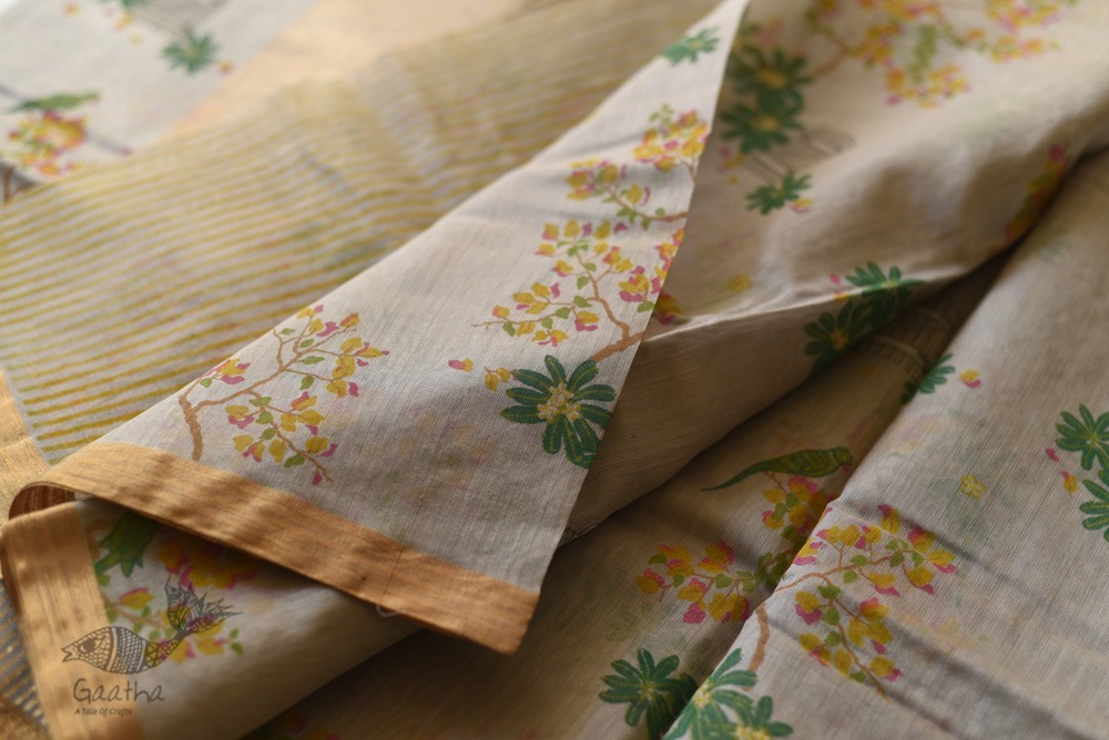 Handloom Printed Chanderi Saree