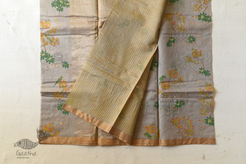 Handloom Printed Chanderi Saree