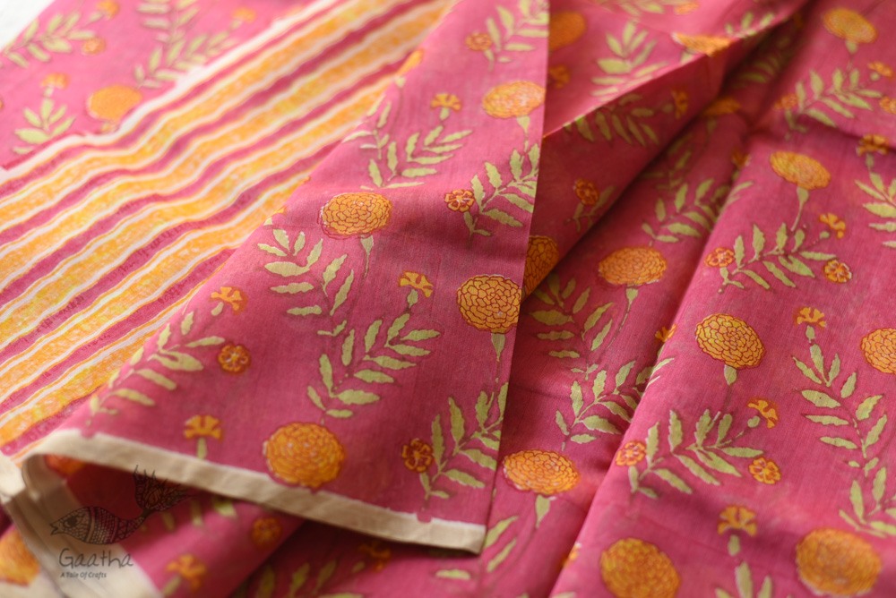 Handloom Printed Chanderi Saree