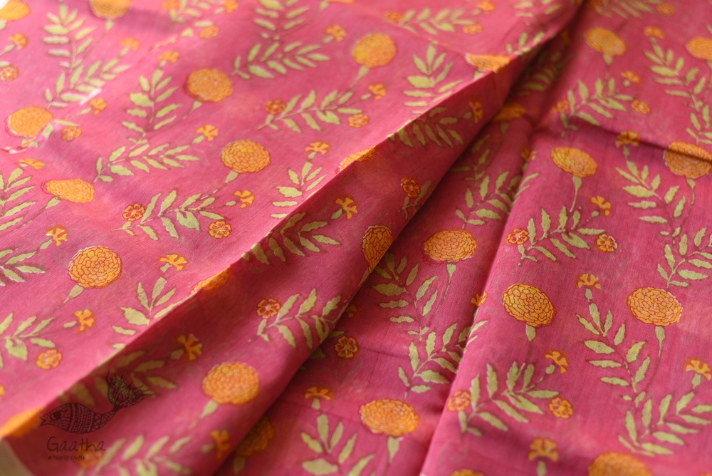 Handloom Printed Chanderi Saree