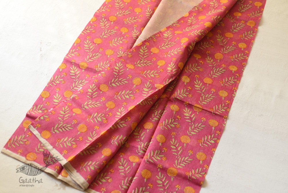 Handloom Printed Chanderi Saree