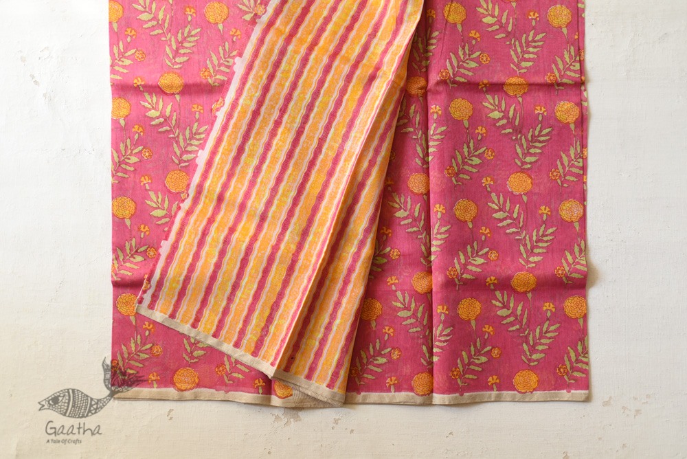 Handloom Printed Chanderi Saree