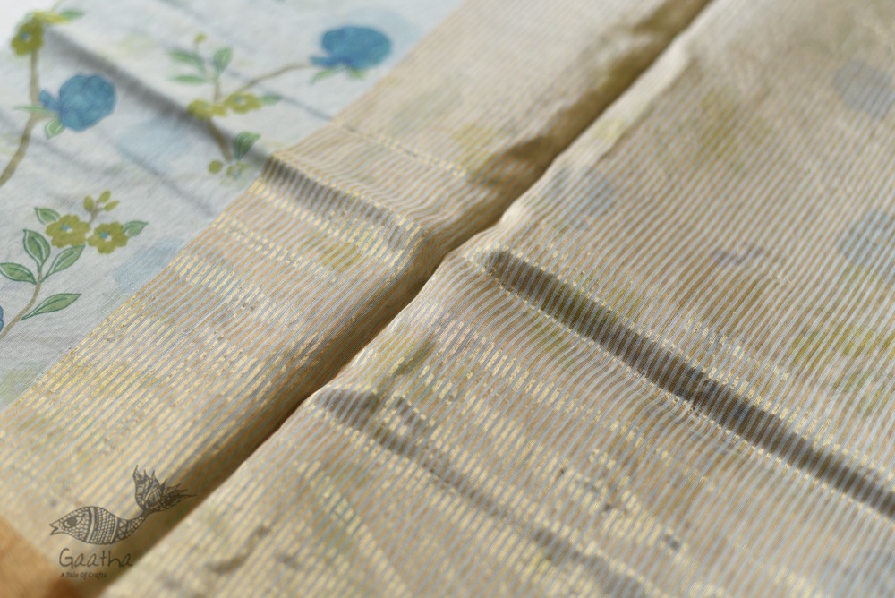 Handloom Printed Chanderi Saree