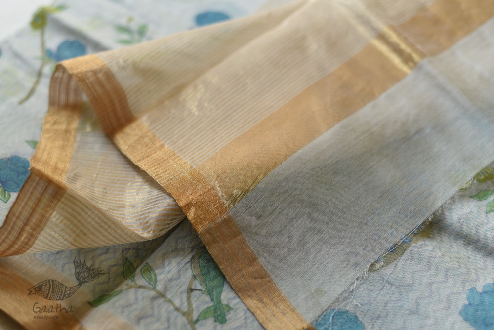 Handloom Printed Chanderi Saree