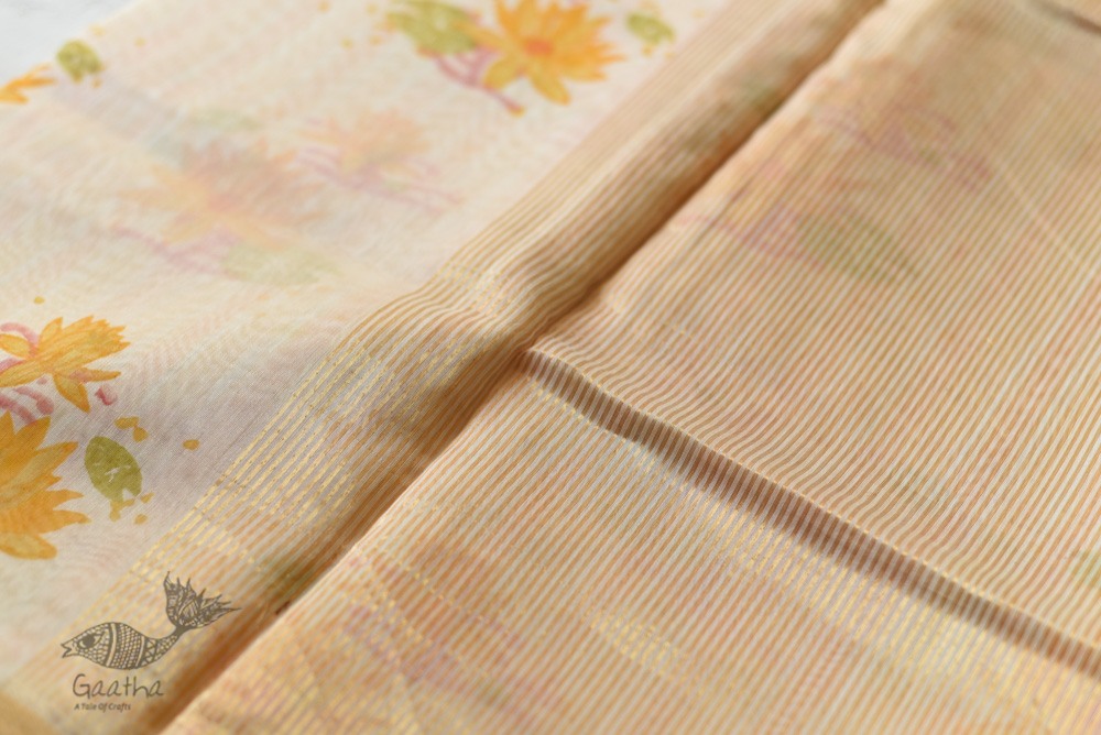 Handloom Printed Chanderi Saree