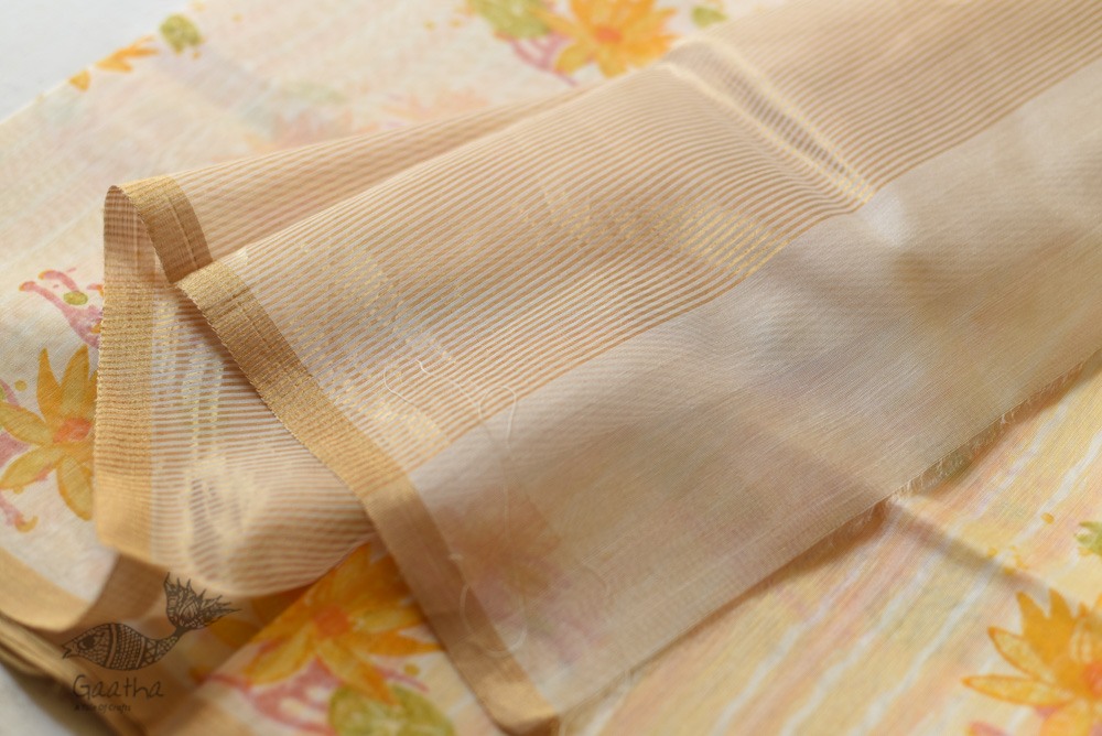 Handloom Printed Chanderi Saree