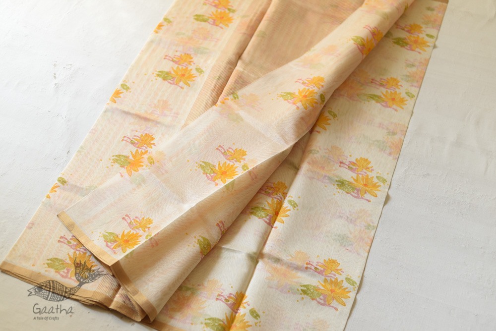 Handloom Printed Chanderi Saree