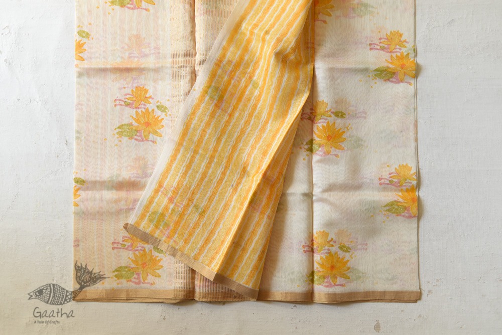 Handloom Printed Chanderi Saree