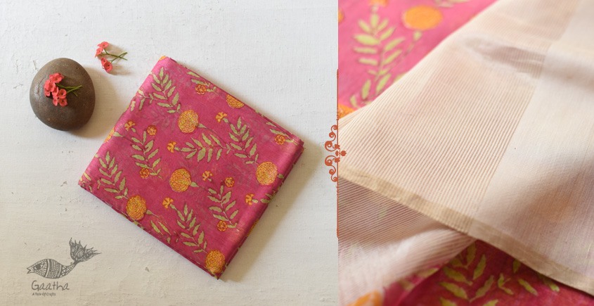 Handloom Printed Chanderi Saree