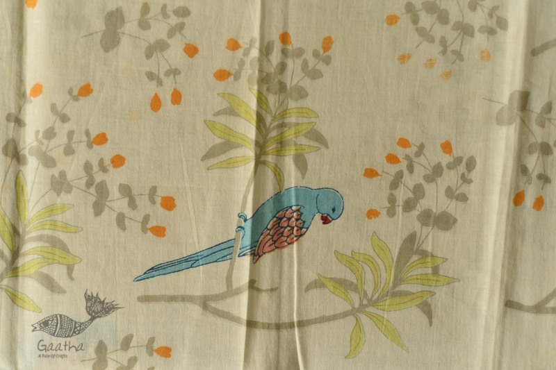 shop hand block printed stoles - white