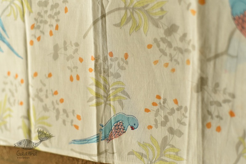 shop hand block printed stoles - white