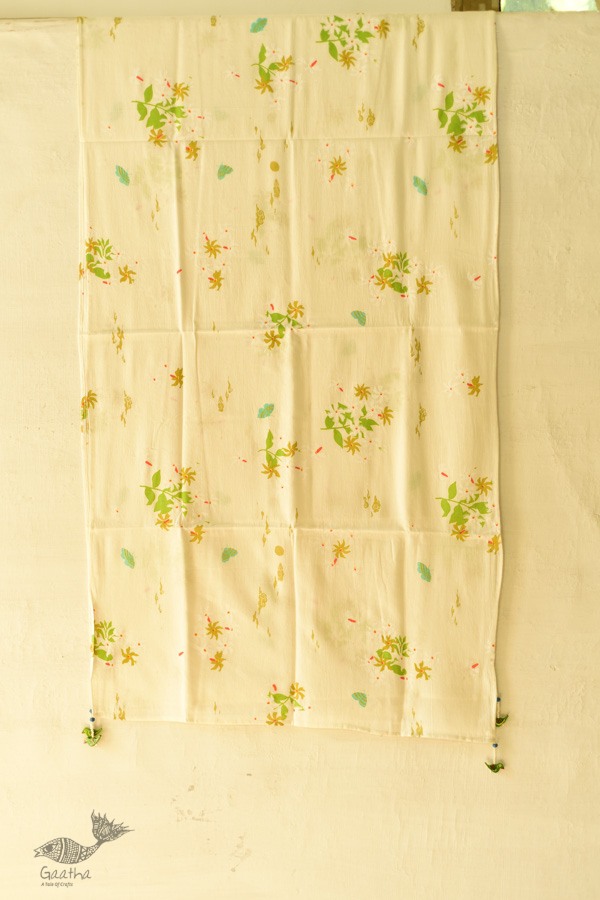 shop Printed Cotton Off White Stole