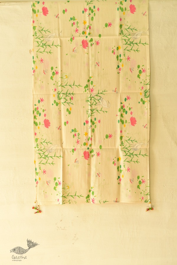 shop Printed Cotton Lotus Motif Stole