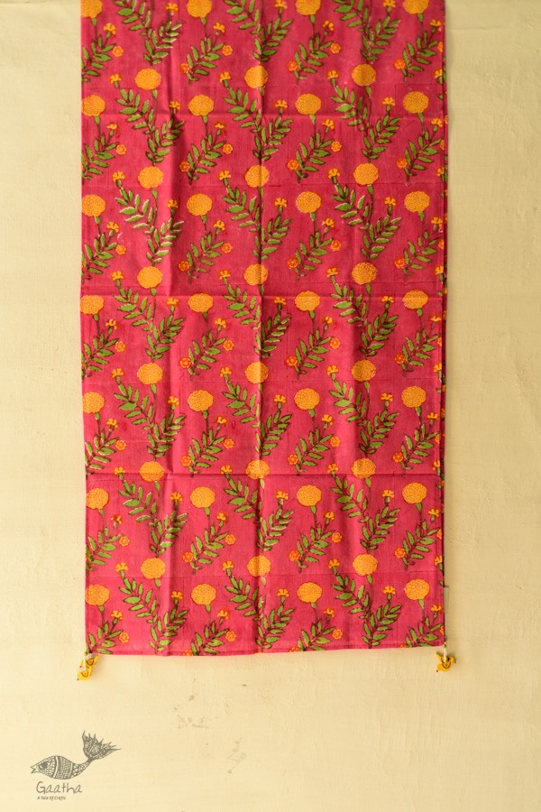 shop Hand Block Printed Cotton Rani Pink Stole