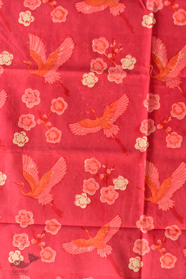 shop Hand Block Printed Cotton Dark Pink Stole