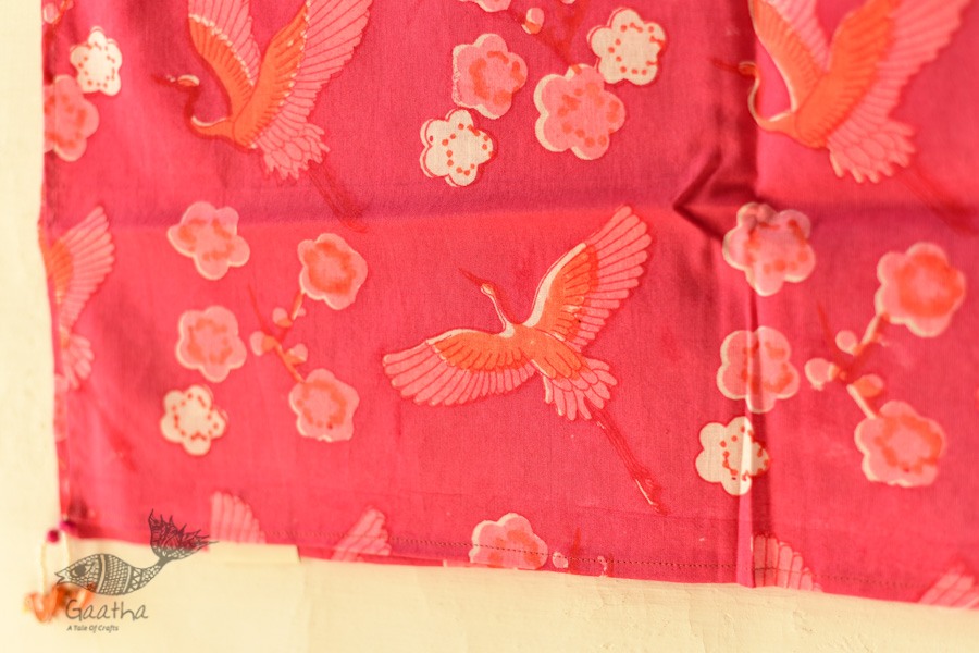 shop Hand Block Printed Cotton Dark Pink Stole