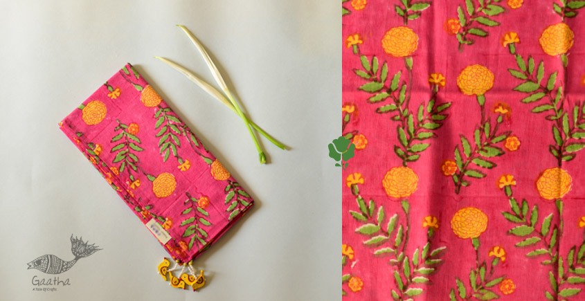 shop Hand Block Printed Cotton Rani Pink Stole