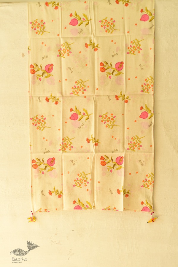 shop Printed Cotton Stole - Flower Motif