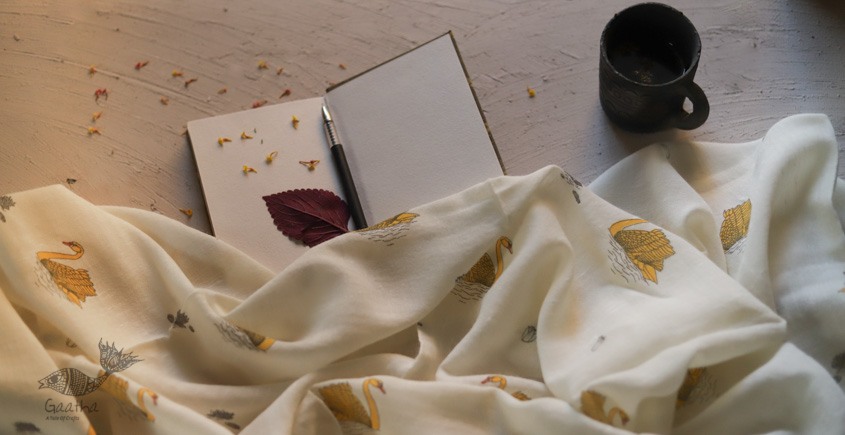 Vishwa ❤ Angora Wool ❤ Printed Stole ~ 3