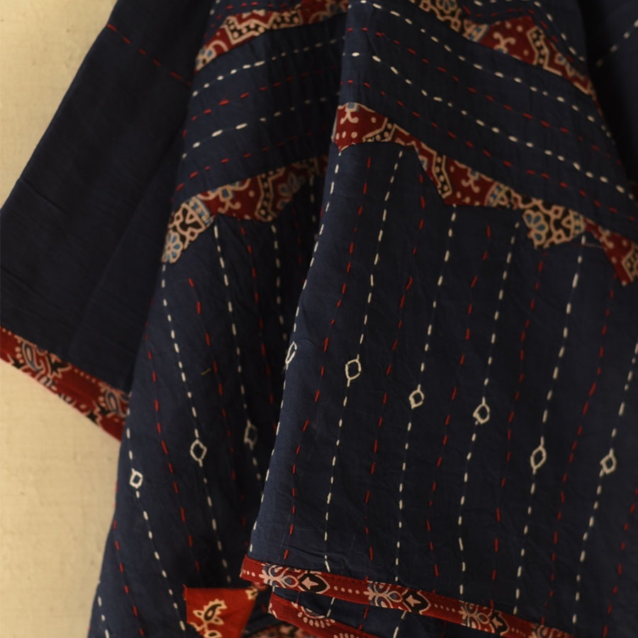 Cotton Ajrakh dupatta Navy Blue