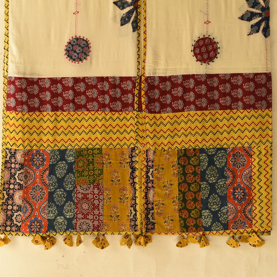 Embroidered and Patchwork Cotton Dupatta (Two Options)