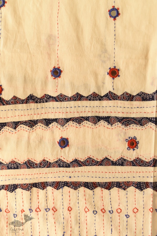 Cotton Ajrakh Applique dupatta