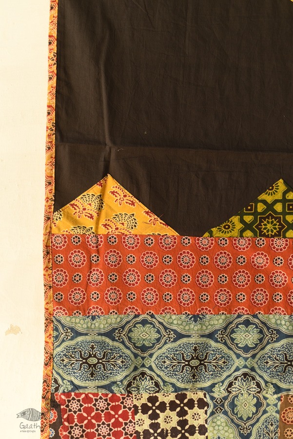 Cotton Ajrakh Applique dupatta