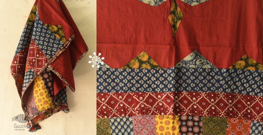 shop Embroidery & Patch Work - Cotton Red Dupatta