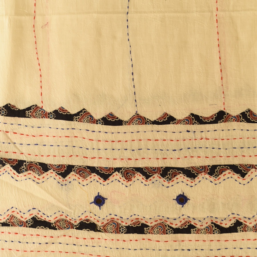 Cotton Ajrakh dupatta Off White