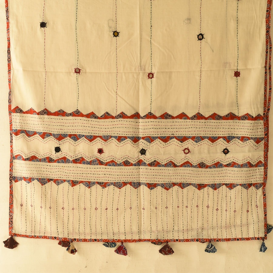 Cotton Ajrakh Off White Dupatta