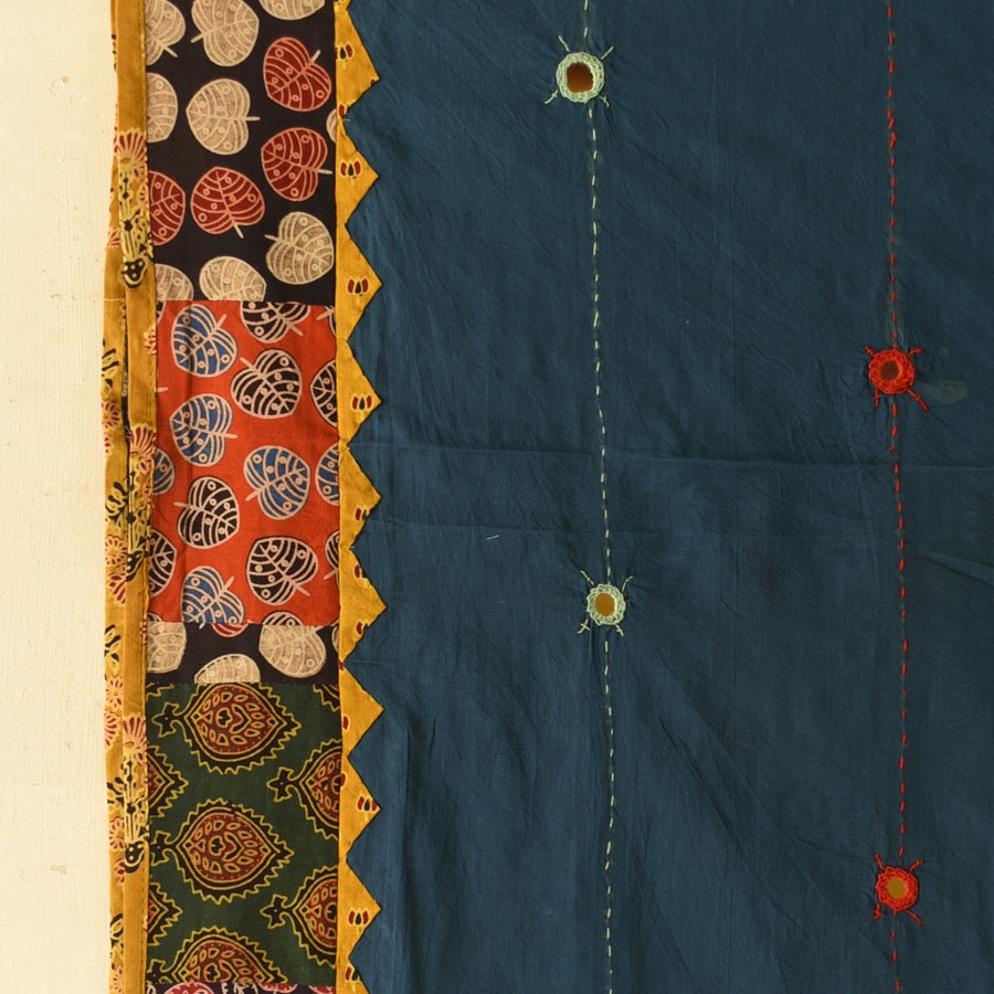 Cotton Ajrakh dupatta - Blue