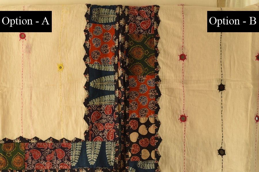 Applique & Embroidered Cotton Dupatta (Two Options)