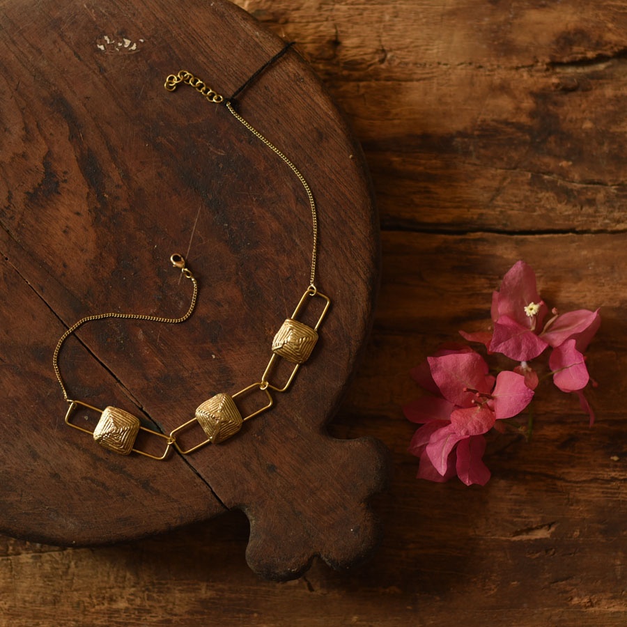 shop Handmade Dhokra Brass Necklace