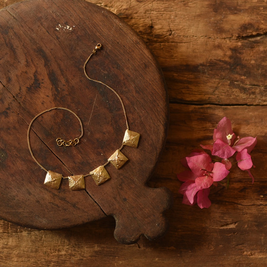 shop Handmade Dhokra Brass Necklace