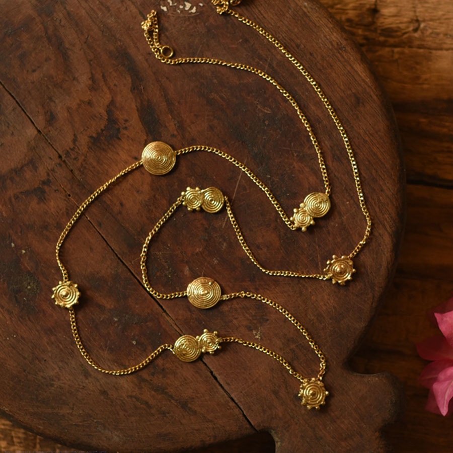 shop Handmade Dhokra Brass Long Necklace / Chain