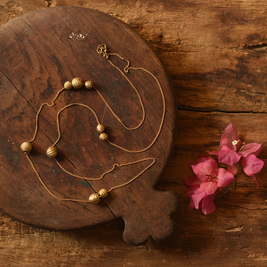 shop Handmade Dhokra Brass Necklace / Long Chain
