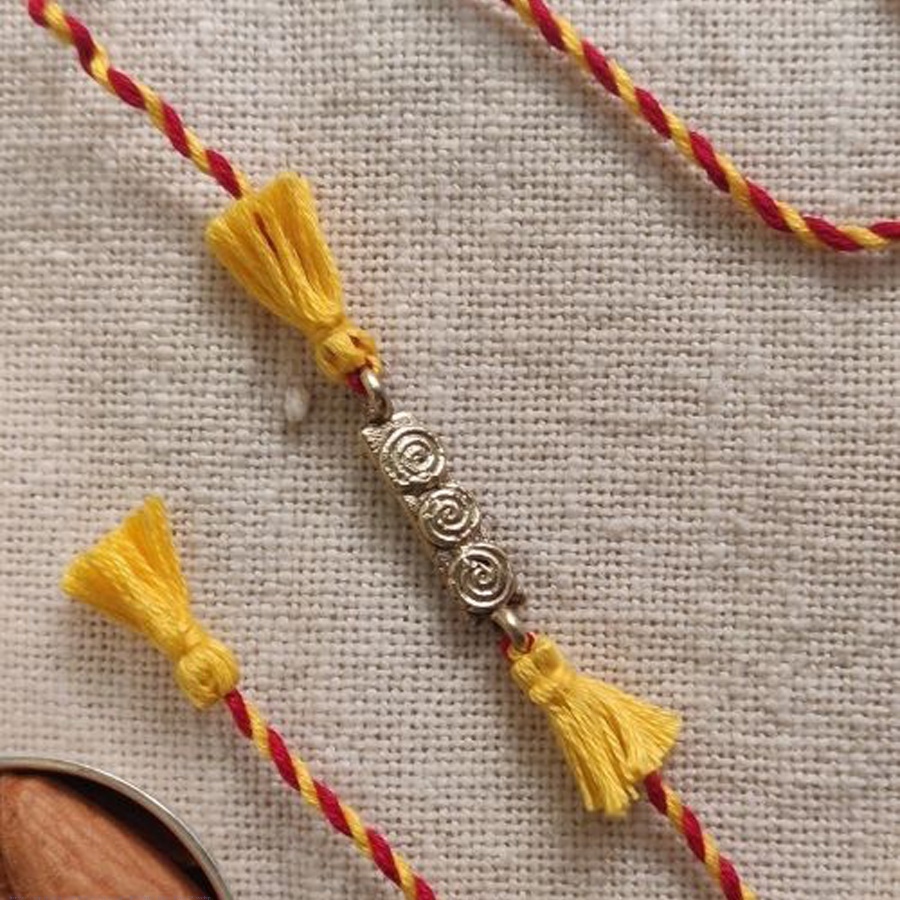 shop handmade dhokra brass rakhi