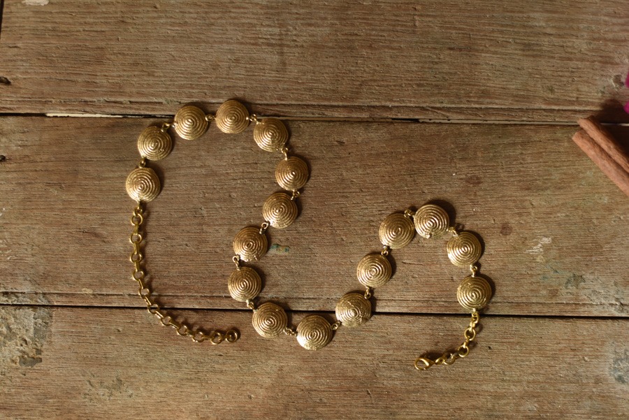 Brass Dhokra Handmade Necklace - Circle Design