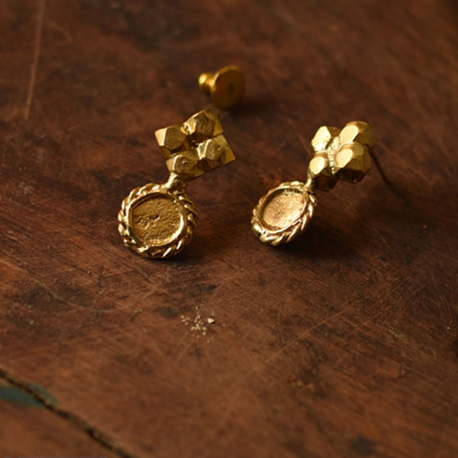 shop Handmade Dhokra Brass Stud Earring