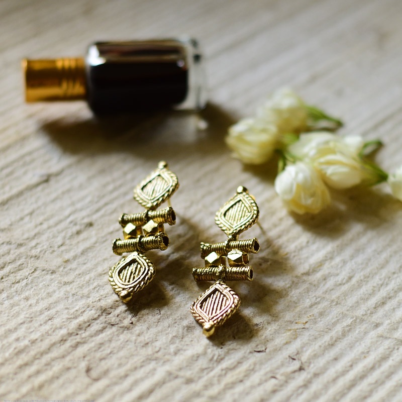 shop Handmade Brass Dhokra Earring