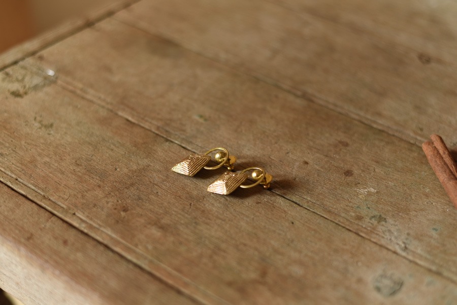 shop Brass Dhokra Square Stud earring