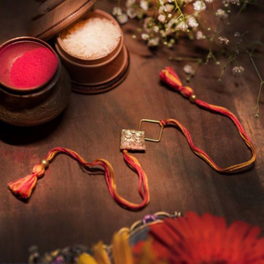 shop handmade dhokra brass rakhi