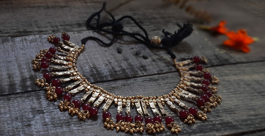 handmade dholra brass necklace