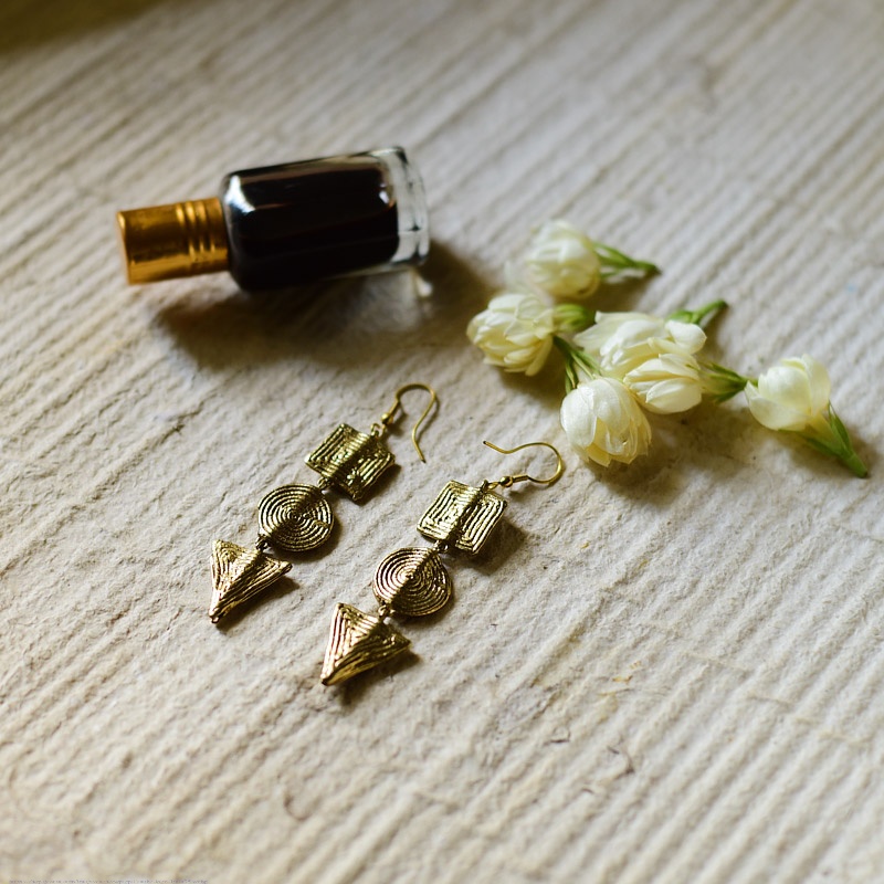 shop Handmade Dhokra ~ Brass Earring