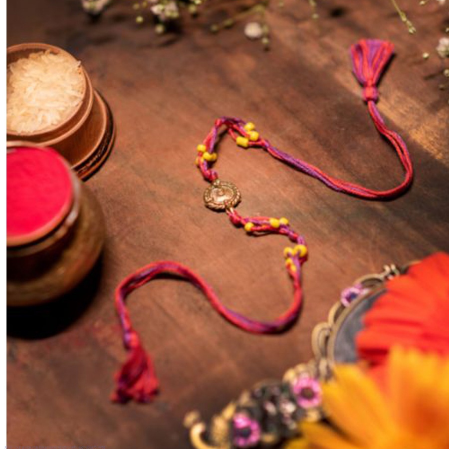 shop handmade dhokra brass rakhi
