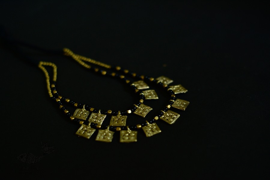 handmade dholra brass necklace