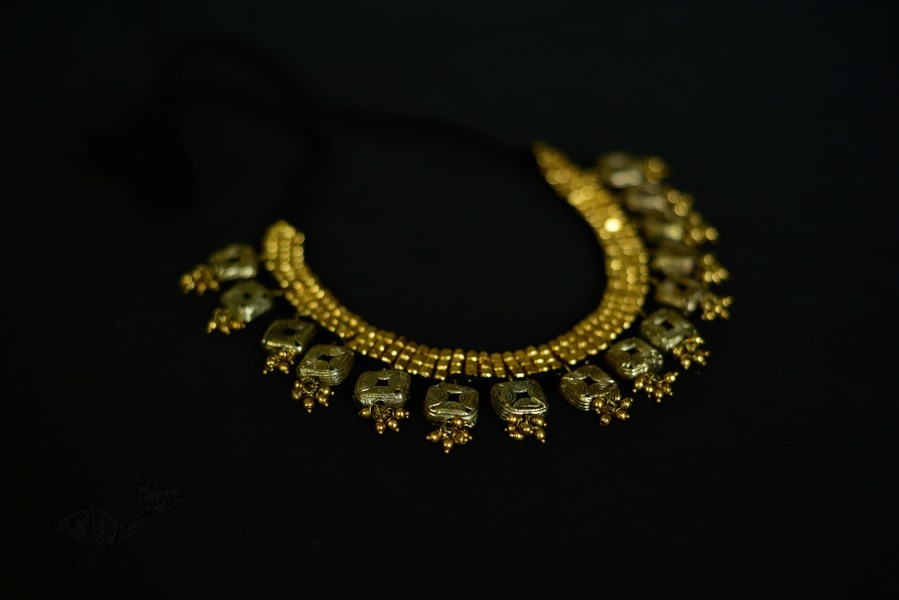 handmade dholra brass necklace