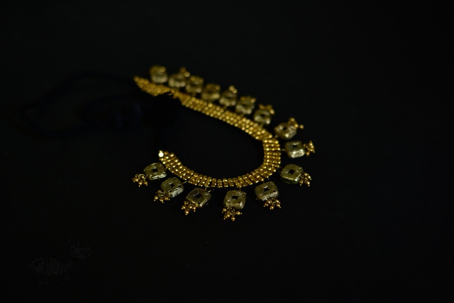 handmade dholra brass necklace