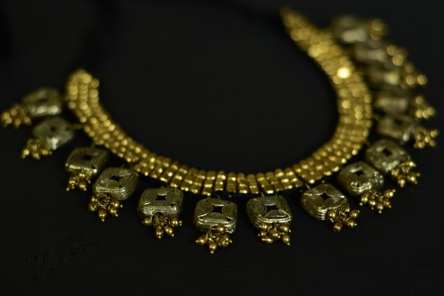 handmade dholra brass necklace