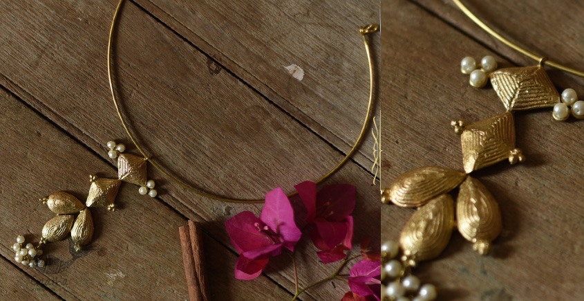 shop Brass Dhokra Hasali Necklace